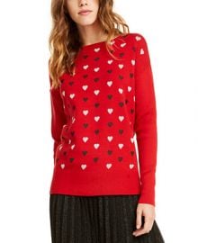 Maison Jules Heart-Print Sweater  Created For Macy s   Reviews - Sweaters - Women - Macy s at Macys