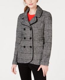 Maison Jules Plaid Peacoat Jacket  Created for Macy s   Reviews - Jackets   Blazers - Women - Macy s at Macys