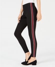 Maison Jules Pull-On Striped Skinny Pants at Macys