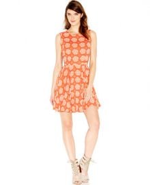 Maison Jules Sleeveless Floral-Print Flared Dress at Macys