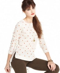 Maison Jules Sweater Long-Sleeve Crewneck Polka-Dot - Women - Macys at Macys