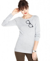 Maison Jules Sweater Long Sleeve Graphic Intarsia Knit - Sweaters - Women - Macys at Macys