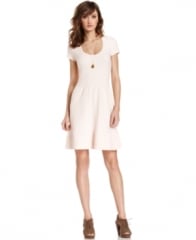 Maison Jules Textured Dress in white at Macys