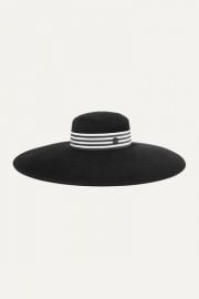 Maison Michel - Bianca striped grosgrain-trimmed rabbit-felt hat at Net A Porter