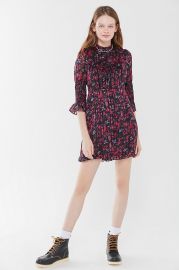 Maisy Mock Neck Mini Dress at Urban Outfitters