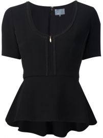 zip front peplum top