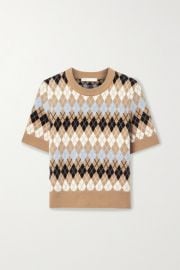 Maje - Argyle wool-blend top at Net A Porter