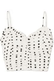 Maje   Cropped polka-dot satin camisole at Net A Porter