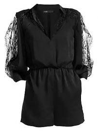 Maje - Ines Lace-Sleeve Mini Playsuit at Saks Fifth Avenue