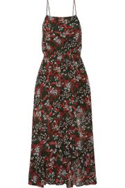 Maje - Ruffle-trimmed printed chiffon midi dress at Net A Porter