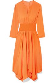 Maje   Shirred voile midi dress at Net A Porter