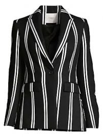 WornOnTV: Carissa’s black striped blazer and cropped pants on E! News ...