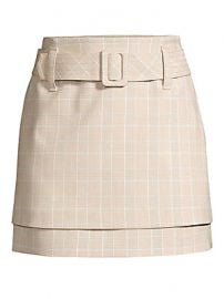 Maje - Tiered Check Belted A-Line Skirt at Saks Fifth Avenue