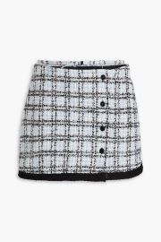 Maje Belted tweed mini skirt at The Outnet