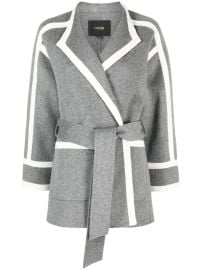 Maje Belted wool-blend Coat - at Farfetch