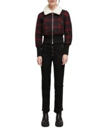 Maje Bloppane Faux Fur Collar Plaid Jacket   Bloomingdales at Bloomingdales