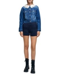 Maje Brenda Embroidered Collar Denim Jacket   Bloomingdales at Bloomingdales