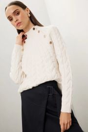 Maje Button Cable Knit Sweater at Rent the Runway