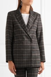 Maje Checked Stretch felt Blazer at Net a Porter