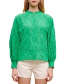 Maje Ciggy Embroidered Button Front Shirt Bloomingdales at Bloomingdales