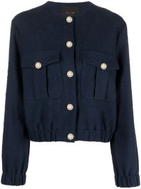 Maje Cropped Boucl Bomber Jacket - at Farfetch