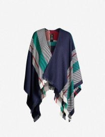 Maje Emmy jacquard stripe wool-blend poncho at Selfridges