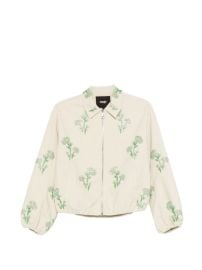 Maje Floral Zip Jacket Neutrals at Farfetch