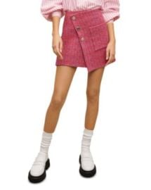 Maje Jolia Tweed Asymmetric Mini Skirt Bloomingdales at Bloomingdales