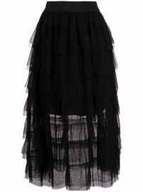 Maje Layered Tulle Midi Skirt - at Farfetch