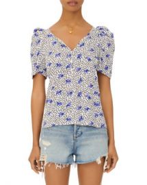 Maje Lensam Printed V Neck Top Women - Bloomingdale s at Bloomingdales