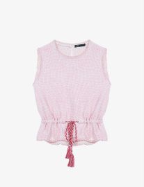 Maje Lirosa Tweed Drawstring Top  at Selfridges