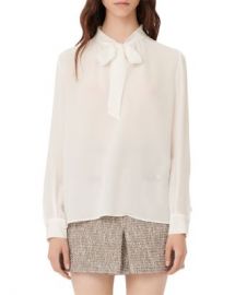 Maje Loie Silk Tie Neck Top Women - Bloomingdale s at Bloomingdales