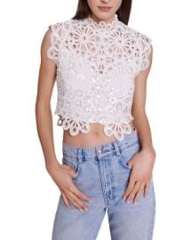 Maje Lozimette Sequined Floral Top Bloomingdales at Bloomingdales