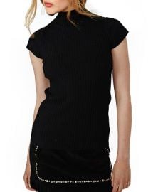 Maje Maestro Ribbed Mock-Neck Top at Bloomingdales