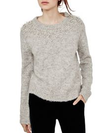 Maje Manor Embellished Sweater at Bloomingdales