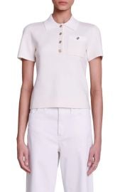 Maje Marniamy Pocket Polo in Ecru at Nordstrom