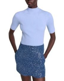 Maje Maude Rib Knit Short Sleeve Sweater Bloomingdales at Bloomingdales