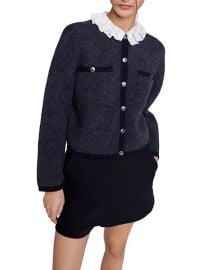 Maje Mestino Lace Collared Cardigan at Bloomingdales