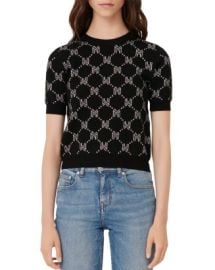 Maje Mina Monogram Jacquard Sweater   Bloomingdales at Bloomingdales