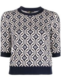 Maje Mina jacquard-pattern Knitted Top - at Farfetch