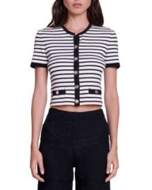 Maje Mirolls Short Sleeve Cropped Cardigan Bloomingdales at Bloomingdales