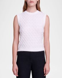 Maje Mirtala Textured Fuzzy Knit Sweater Vest at Neiman Marcus