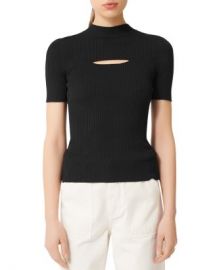 Maje Mouth Cut-Out Ribbed Sweater   Bloomingdales at Bloomingdales