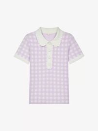 Maje Parma Violet Micro Jacquard Knit Polo Shirt at Selfridges