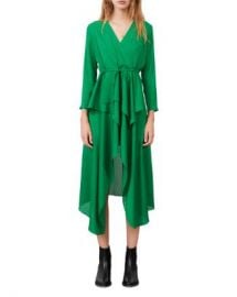 Maje Ramia Asymmetrical Satin Midi Dress   Bloomingdales at Bloomingdales