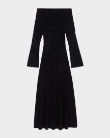 Maje Repos Off-Shoulder Ribbed Maxi Dress at Neiman Marcus