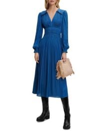 Maje Riannette Smocked Midi Dress Bloomingdales at Bloomingdales