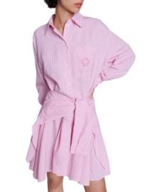 Maje Riavita Striped Draped Shirtdress Bloomingdales at Bloomingdales