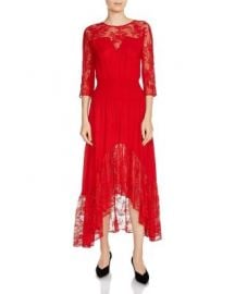 Maje Ritema Asymmetric Lace Midi Dress at Bloomingdales