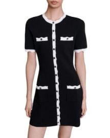 Maje Rolinette Contrast Trim Knit Dress Bloomingdales at Bloomingdales